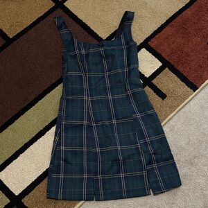 Cider Navy Plaid Mini Dress xxs nwt